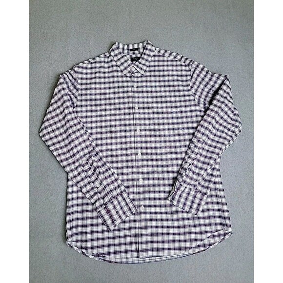 J. Crew Other - J Crew Oxford Shirt Button Mens L Slim Blue Red Plaid Cotton Pocket Preppy NWOT